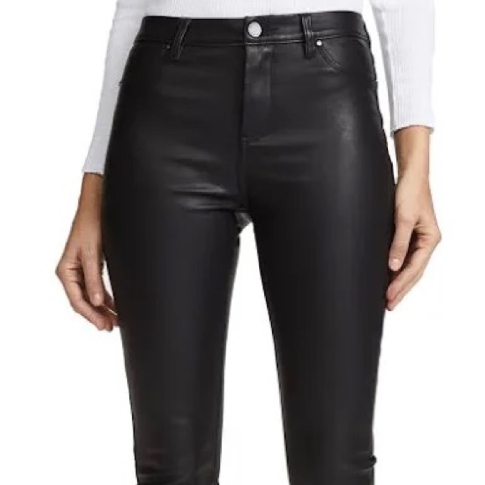 BLANK NYC Stretch Sheep Leather Skinny MOTO Pants Size 26 Black MSRP$398